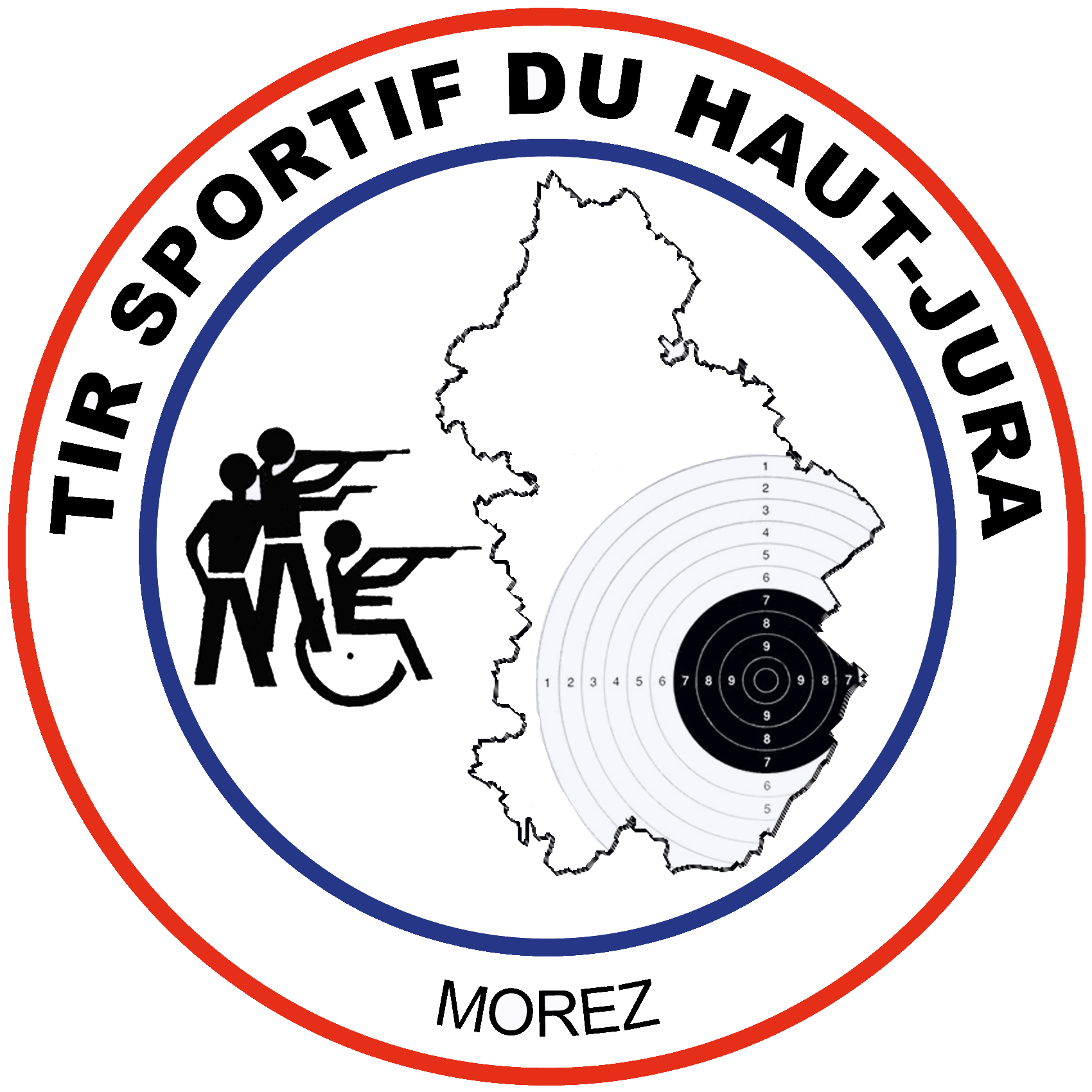 Ecusson en tissu Société Tir Sportif Haut Jura MOREZ Les Olympiades Badge Patch 